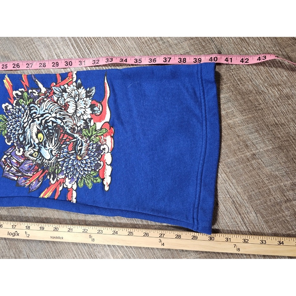 Ed Hardy Tattoos Royal Blue Wide Leg Sweatpants Tiger Graphic Y2K Small - Picture 8 of 9